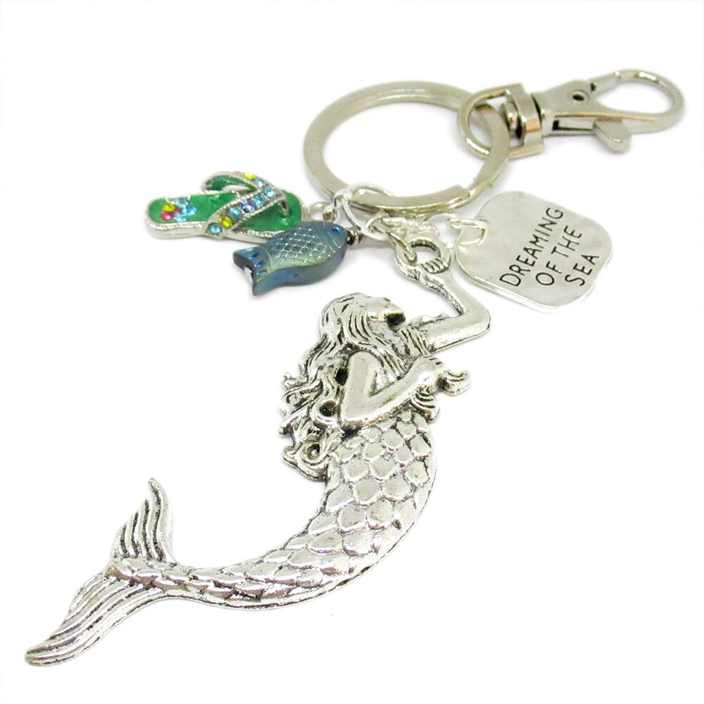 7113 Mermaid Keychain Beach Charm Keyring Ocean Lover Lanyard